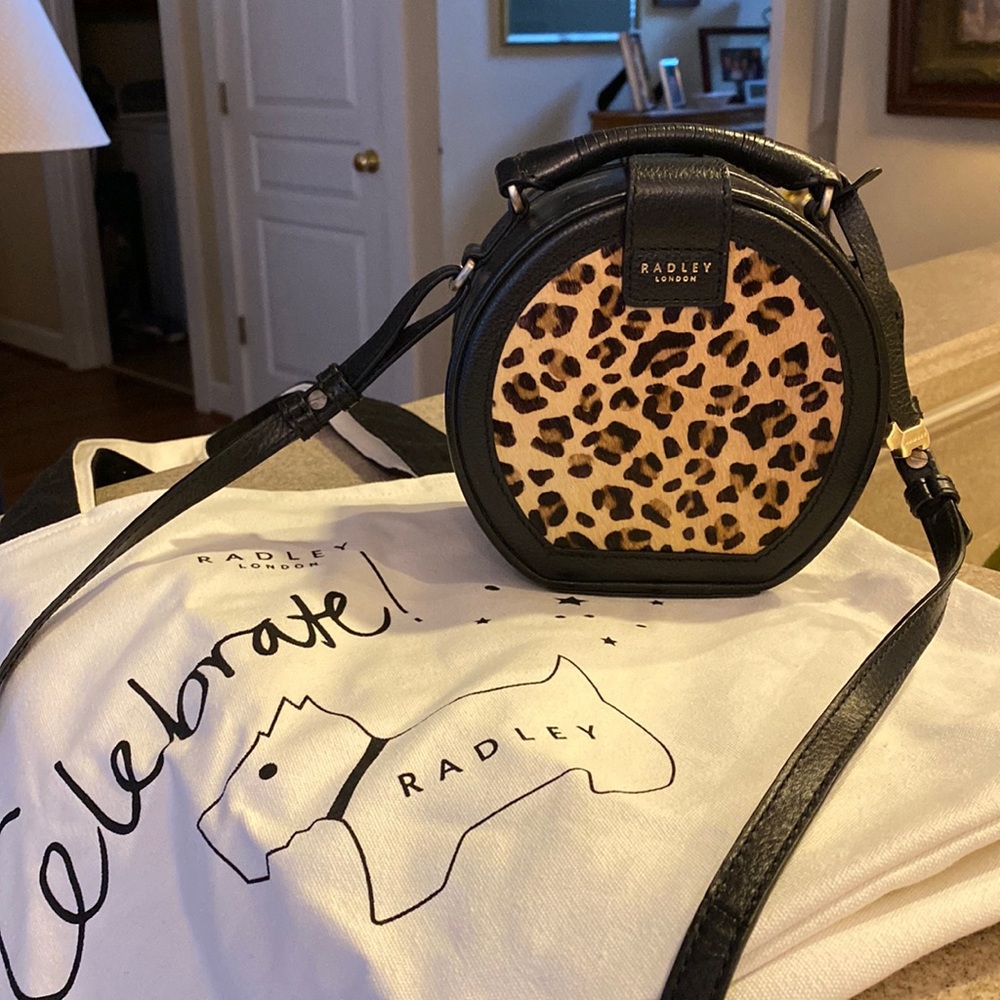 Radley faux fur leopard print crossbody bag